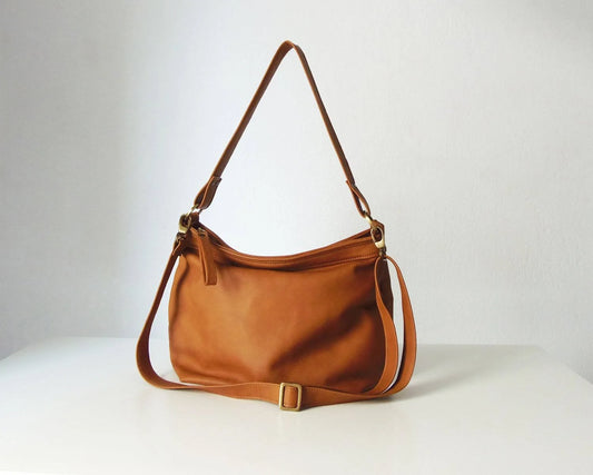 Tan Leather Hobo Bag - Leather Hobo Purse - Soft Leather Bag - Slouchy Bag - Medium Helen Bag CUV7_K1YOJ04