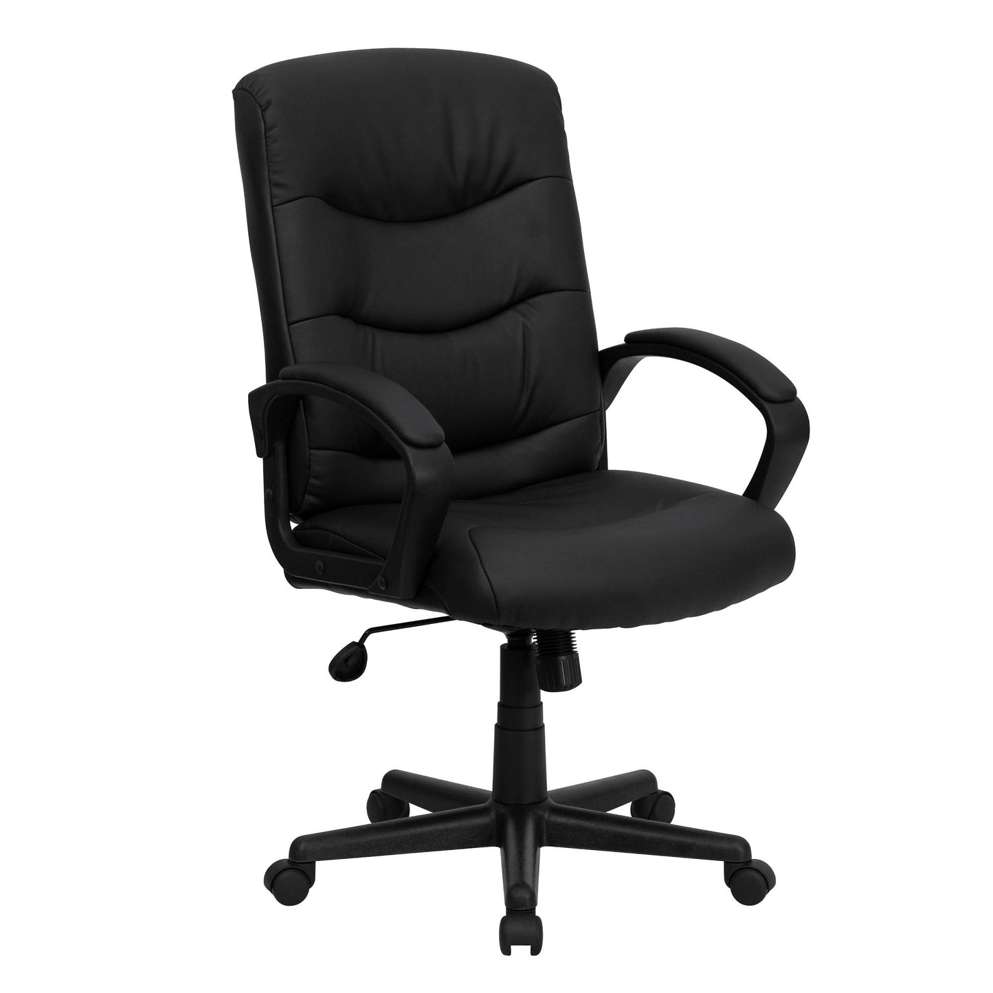 44.75x22 Black Contemporary Mid-Back Executive Armed Swivel Office Chair CVF8_N7TPH57