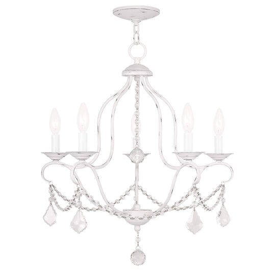 5 Light Antique White Chandelier 102334 QOH9_S1GLN31