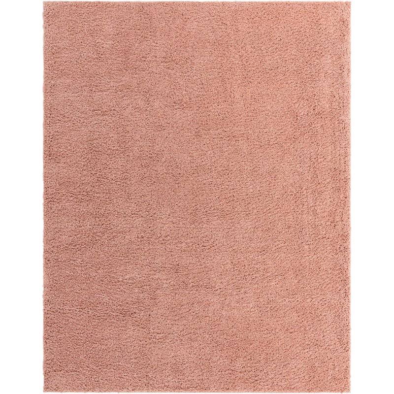 Unique Loom Everyday Solid Shag Area Rug - Rose Pink - 10 0 x 13 0 GBU8_D0CVY96