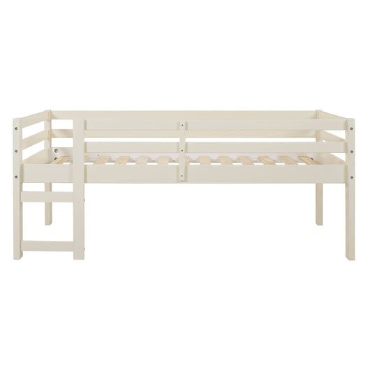 Walker Edison Solid Wood Low Loft Bed - White SLL0_S7PKN07