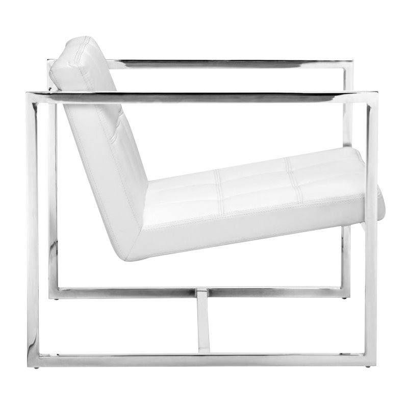 Allora Polyurethane and Plated Steel Frame Accent Chair in White IFR0_L4TRU46