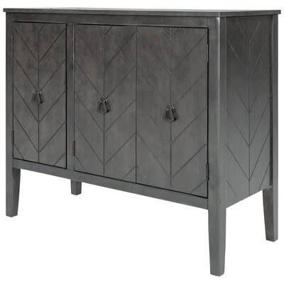 Accent Storage Cabinet Wooden Cabinet with Adjustable Shelf, Antique Gray Modern Sideboard for Entryway, Living Room, Bedroom Un PFW2_C5JOF19