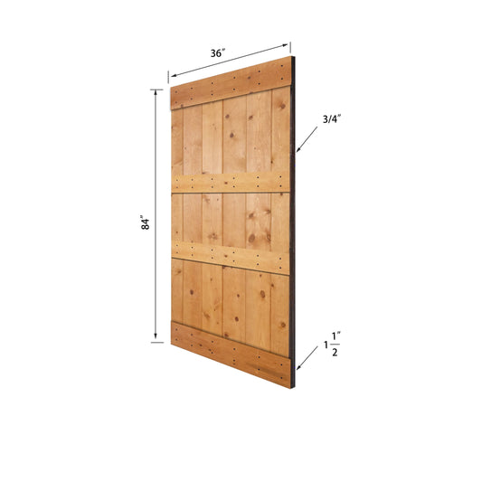 Akicon Paneled Wood Barn Door with Installation Hardware Kit - D2 Series - 30x22 - Briar Smoke WMW1_I7VZY25