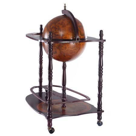 Topbuy Globe Wine Bar Stand 34&& H Global Italian Style Rack Liquor Bottle Shelf, Brown RFC1_Q5YJW35