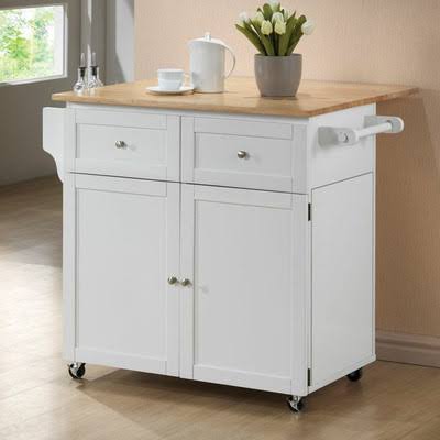 Wildon Home Carol Kitchen Island with Butcher Block Top MEF1_F8AIY48