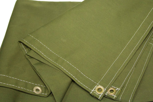 12& x 15& Green Workhorse Polyester Canvas Tarp - 14.5 oz. QCO0_H5CLE06