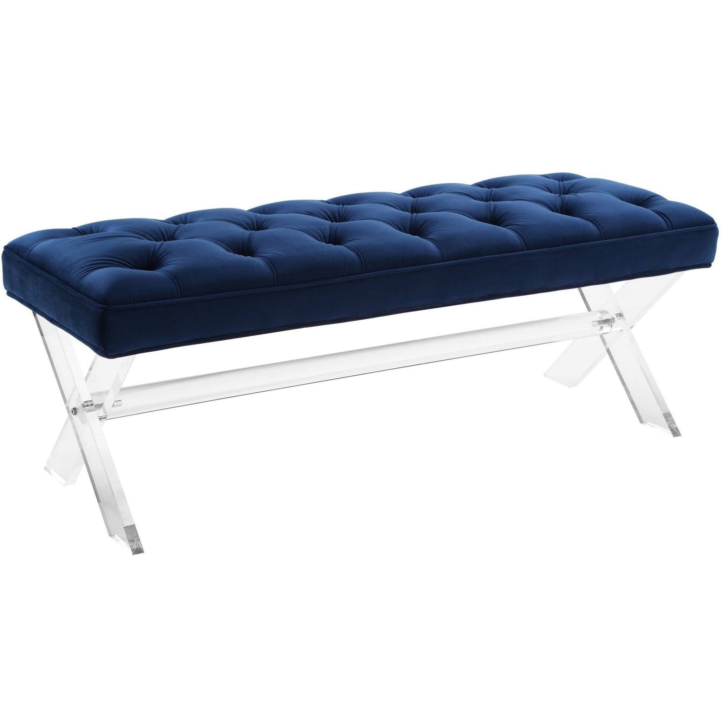 TOV Furniture Modern Claira Navy Lucite Bench TOV-O38 HOQ9_C2HOE70