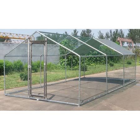 20x10 ft Large Metal Chicken Coop Backyard Hen House Cage RUN, Silver PUH4_C1SCL58