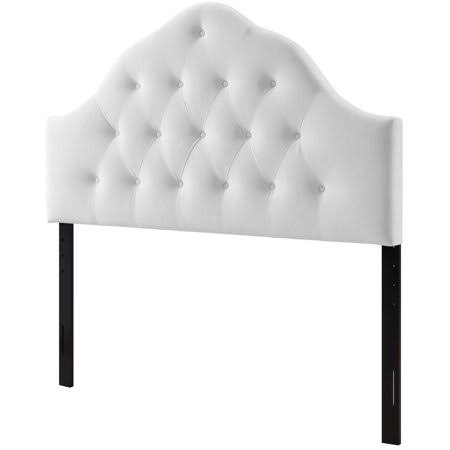 America Luxury Contemporary Modern Urban Designer Bedroom Queen Size Tufted Headboard, Velvet Fabric, White PEE4_N4JYJ74