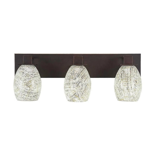 Toltec 583-DG-5054 Apollo - Three Light Bath Bar Dark Granite Finish with Natural Fusion Glass ZXR1_Q9KXJ58