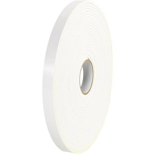 Tape Logic Double Sided Foam Tape 1/2x22 x 36 Yard (1/16x22 Thick White) (24 Roll/Case) T953116 KFW7_D1MAL75