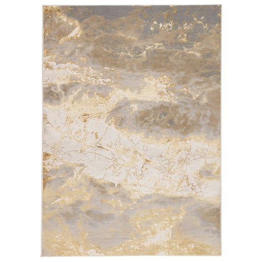 Silver Orchid Gregory Abstract Area Rug - 7&10x22 x 10&6x22 - Gray/Gold KML4_K2JYQ67