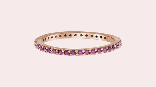 The Sapphire Eternity Band Ring in Rose Gold w/ Pink Sapphires | Noémie Fine Jewelry | Handcrafted for Lifes Every Moment RRS8_U5HCZ40