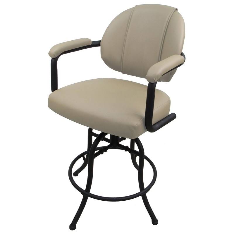 Tobias Designs 26x22 Vinyl Swivel Tilt Counter Stool in Ocean Beige and Black - m70_26BSst_OcBe_bl QIO7_X0HSQ88