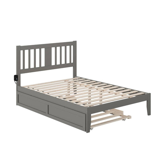 Atlantic Furniture Tahoe Full Bed with USB Turbo Charger and Twin Trundle in Grey OQV0_C1PYX26