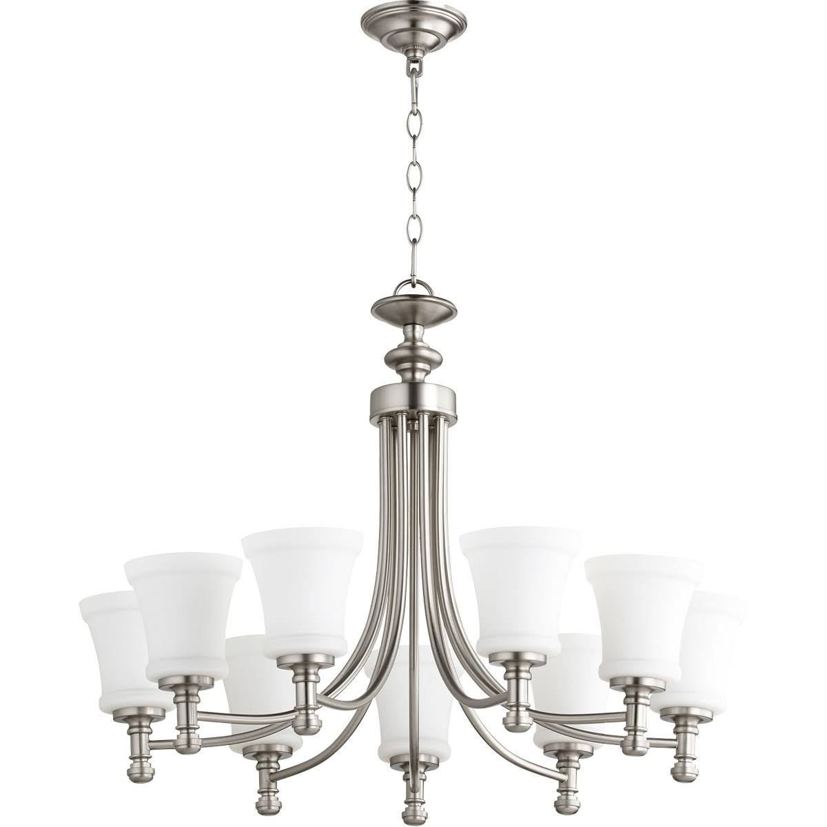 World of Gold Chandeliers 9 Light with Satin Nickel Satin Opal Glass Medium 31 inch 540 Watts WG175035 ODA0_Q3SPK53