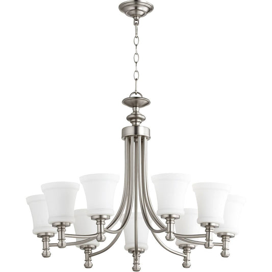 World of Gold Chandeliers 9 Light with Satin Nickel Satin Opal Glass Medium 31 inch 540 Watts WG175035 ODA0_Q3SPK53