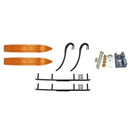 Slydog Orange Hell Hound 7 1/4 inch Snowmobile Skis w/ 4 inch Round Bars Complete Kit Arctic Cat 2009 and All 2010-11 ZBN8_B6MFS38