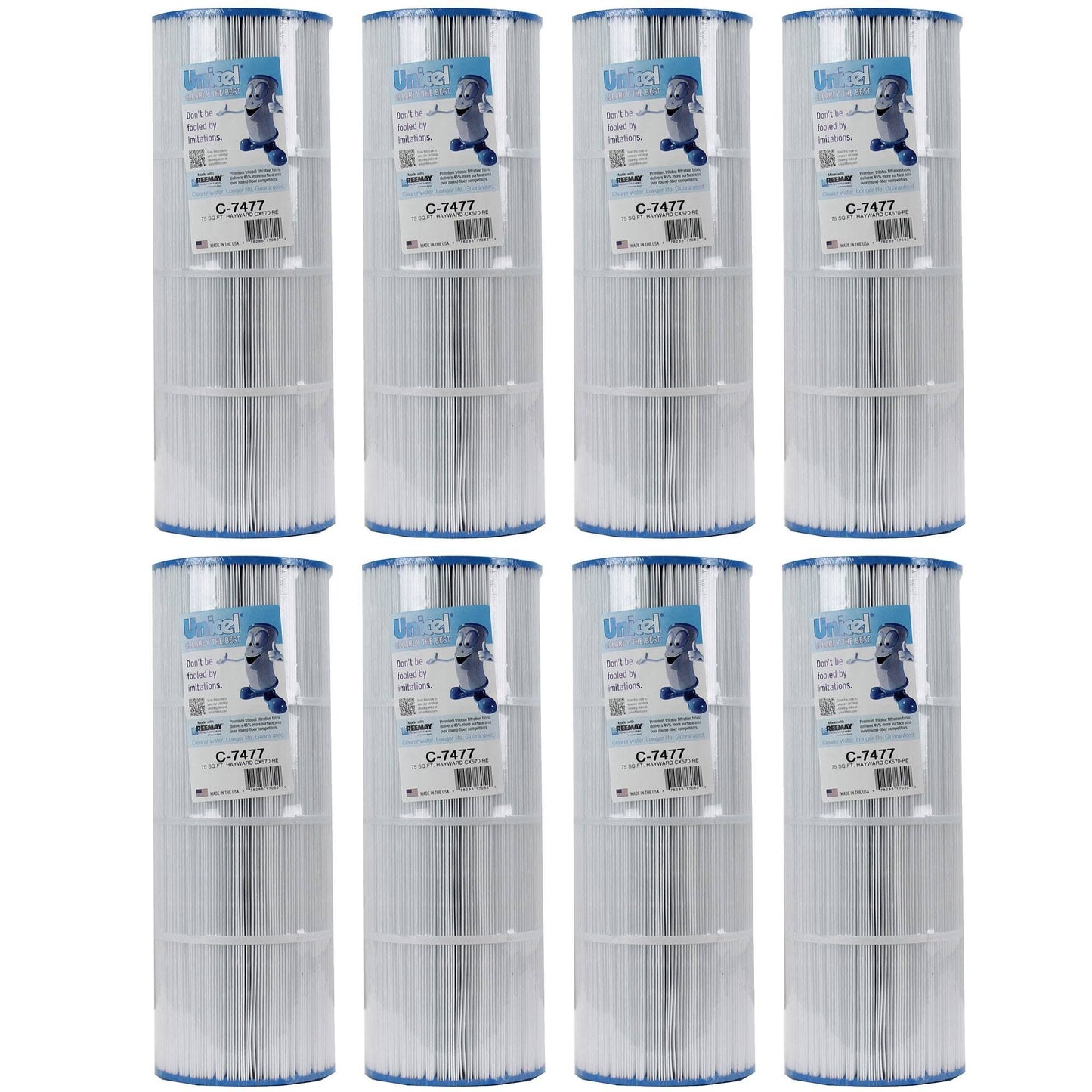 Unicel 7 in. Dia 75 Sq. ft. Pool Replacement Filter Cartridge (8-Pack) TOR1_Z7FMS60