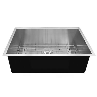 ALWEN AW3018A1 Stainless Steel 30x22 L x 18x22 W Undermount Kitchen Sink with Basket STRAINER VQY6_I9QKA59