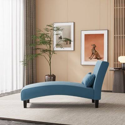 Thayer Armless Chaise Lounge Wrought Studio Fabric: Sky Velvet FKA7_V4OLR02