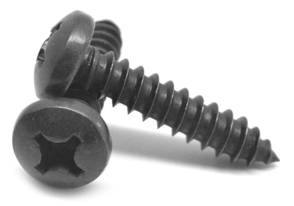 #12-14 x 1 Sheet Metal Screw Phillips Pan Head Type AB Low Carbon Steel Black Oxide NNK5_B2MZJ87