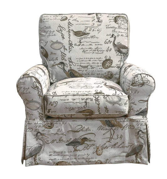 Sunset Trading SU-114993SC-854825 Horizon Box Cushion Chair Slipcover - Bird Script PWZ6_S9UKX64