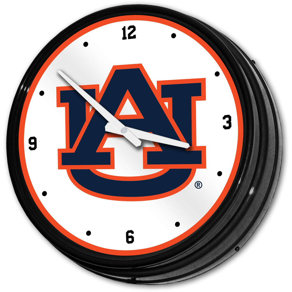 The Fan-Brand Auburn Tigers: Retro Lighted Wall Clock GNO5_Z5KLI30