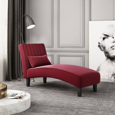 Thayer Armless Chaise Lounge Wrought Studio Fabric: Burgundy Velvet HPN9_P9WWY58