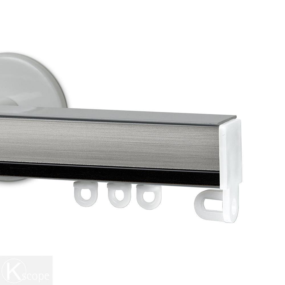 Art Decor Nexgen 72 in. Non-Adjustable Single Traverse Window Curtain Rod Set in White with Ebony Applique PNI4_V2ERX36