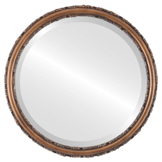 Virginia Framed Round Mirror in Sunset Gold - 25x25 PYE1_P9NDJ62