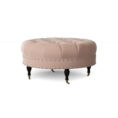 Wyatt Cocktail Ottoman Wayfair Custom Upholstery Body Fabric: Sunbrella Cast Petal, Nailhead Detail: Pewter XAZ5_E0FHE84