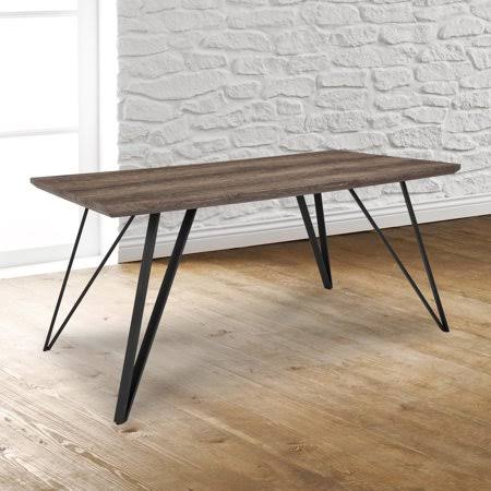 31.5 inchx63 inch Rectangular Dining Table in Distressed Brown Wood Finish, Size: 31.5 W x 63 D x 29.25 H XUI5_G3MXH21