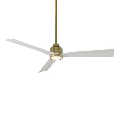 52x22 Smart Home Compatible 3 Blade Smart Ceiling Fan with Remote WAC Lighting Accessories: with Light Kit, Finish: Satin Brass/ KJE8_R5PDB88