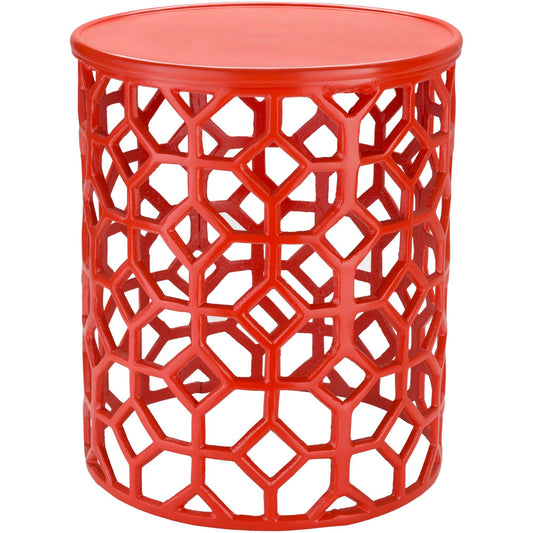 Tiwari Home 16.5x22 Transitional Style Bright Orange Round Accent Table XSH5_Z9YDA74