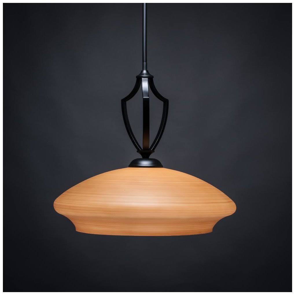 Toltec Lighting-562-MB-686-Zilo - One Light Pendant Matte Black Finish with Zilo Cayenne Linen Glass NBK8_J1TMR84