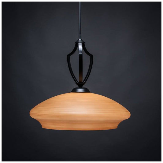 Toltec Lighting-562-MB-686-Zilo - One Light Pendant Matte Black Finish with Zilo Cayenne Linen Glass NBK8_J1TMR84