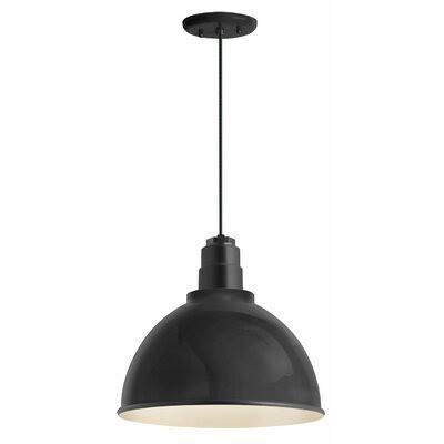 1-Light Dome Pendant Troy RLM Finish: Black, Size: 14x22 H x 16x22 W x 16x22 D LLD1_Z9UVK26