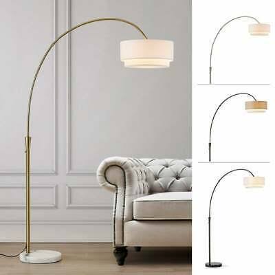 81-inch Arch Floor Lamp Nickel Finish White Shade W Light Diffuser Foot Switch ETO0_S1MRM60