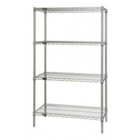 4- Shelf Chrome Wire Shelving Starter Kit - 12 x 48 x 86 in. BE1409799 SHP7_H0SIC54