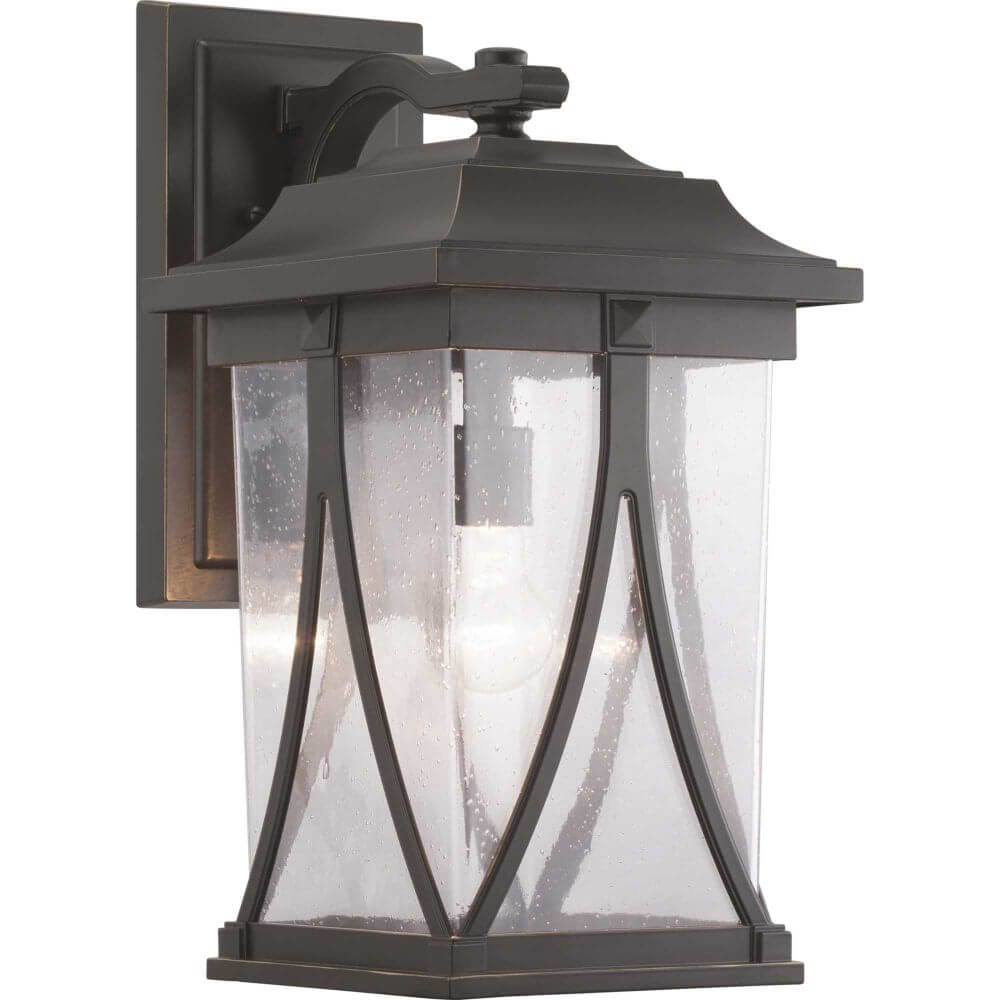 1 Light 20 inch Tall Outdoor Large Wall Lantern in Antique Bronze with Clear Seeded Glass 238811 VHP9_T2VFI89