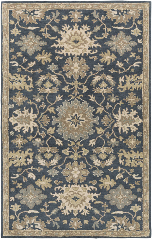 Traditional BHS-0028702 Tufted Wool Navy Oriental Area Rug | 5& x 8& SMQ0_O7TPD92