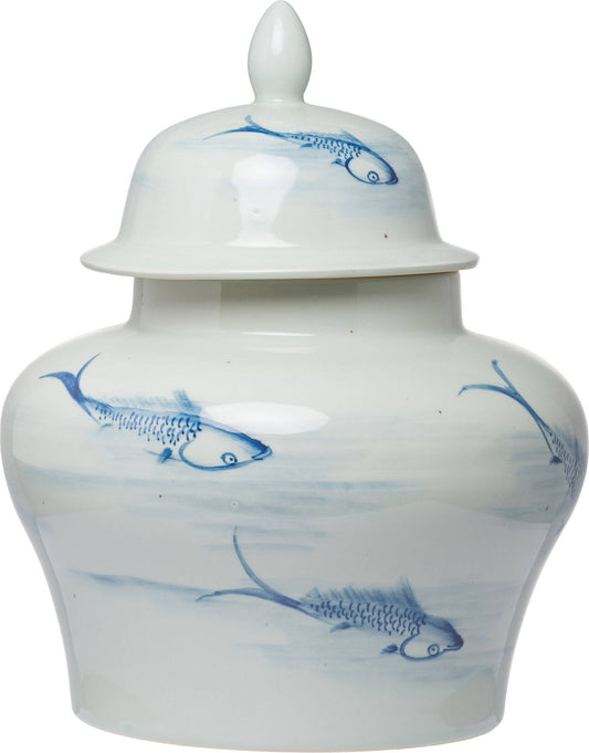 A  B Home Koi Ginger Jar Large, Blue ZWI5_O9RLW19