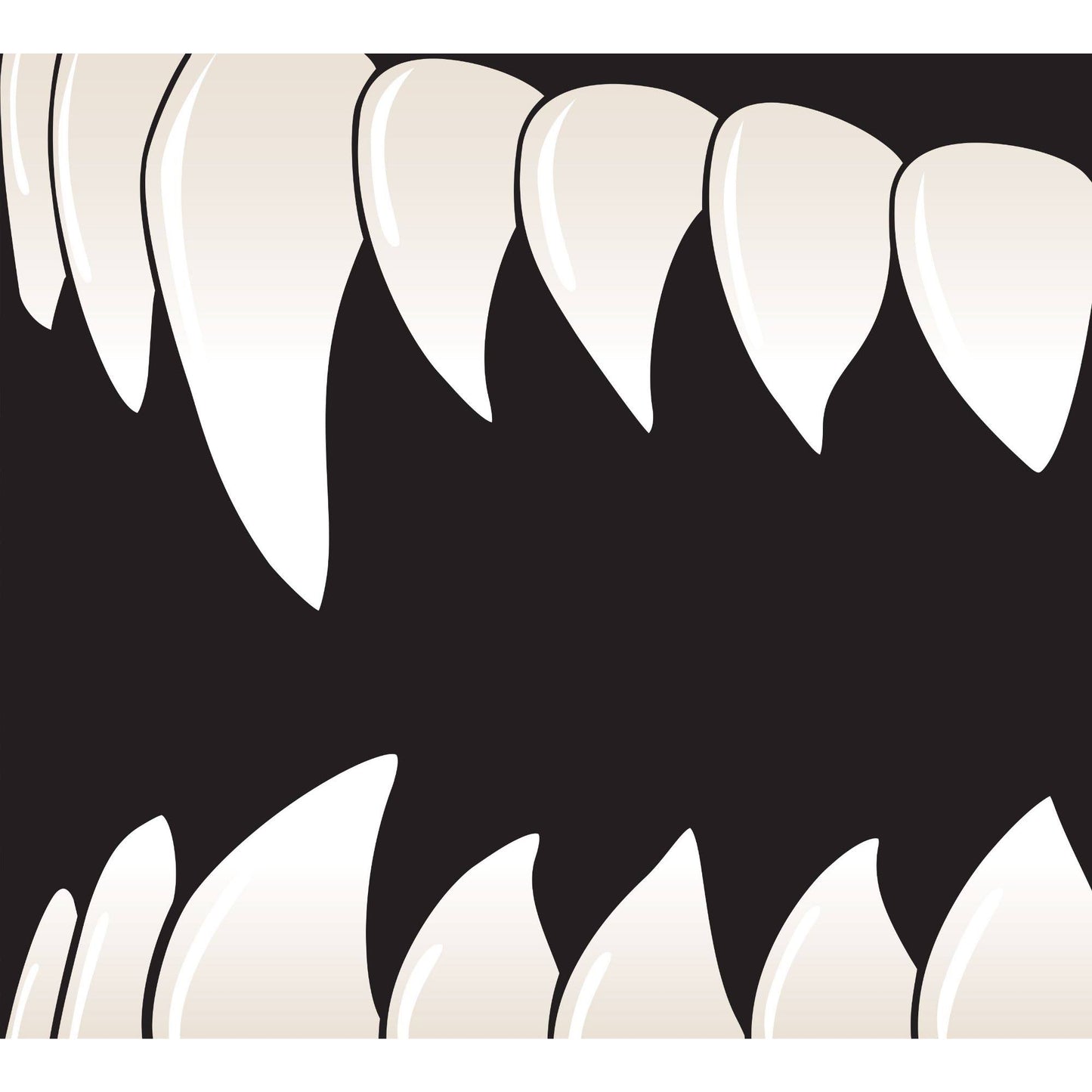 7& x 8& Black and White Scary Teeth Halloween Split Car Garage Door Banner XDU2_W0GLM87