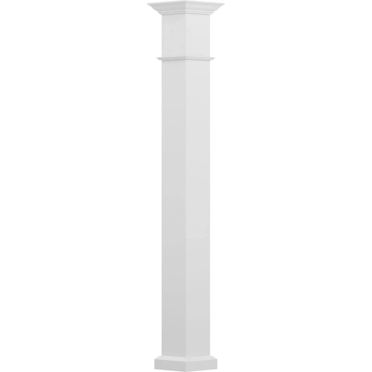 AFCO 6x22 x 10& Endura-Aluminum Wellington Style Column, Square Shaft (Load-Bearing 12,000 lbs), Non-Tapered, Textured White Fin XEO2_P8DSJ20