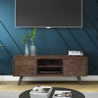 Schaefferstown Solid Wood TV Stand for TVs Up to 70x22 George Oliver Color: Rustic Natural Aged Brown SBQ3_S6GCE84