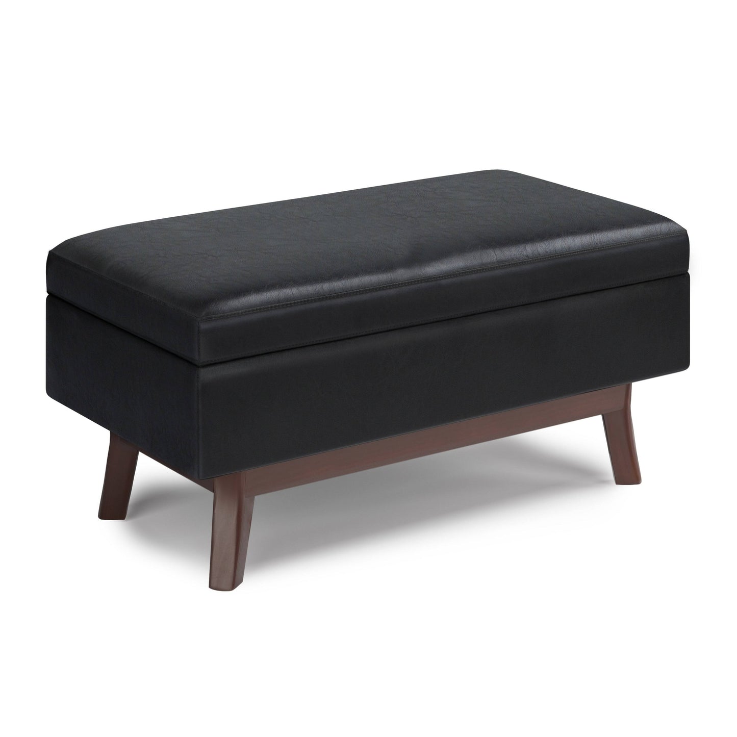 Wyndenhall Ethan 36 inch Wide Mid Century Modern Rectangle Table Ottoman - 36 W x 18x22 D x 18.5x22 H - Midnight Black VBT1_W9GCI36