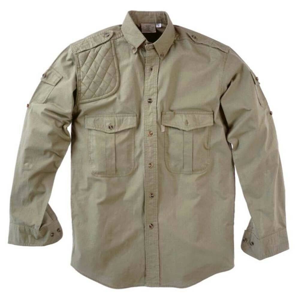 Tag Safari Mens Khaki Size Small Long Sleeve Shooter Shirt FHG2_Z2AGI99