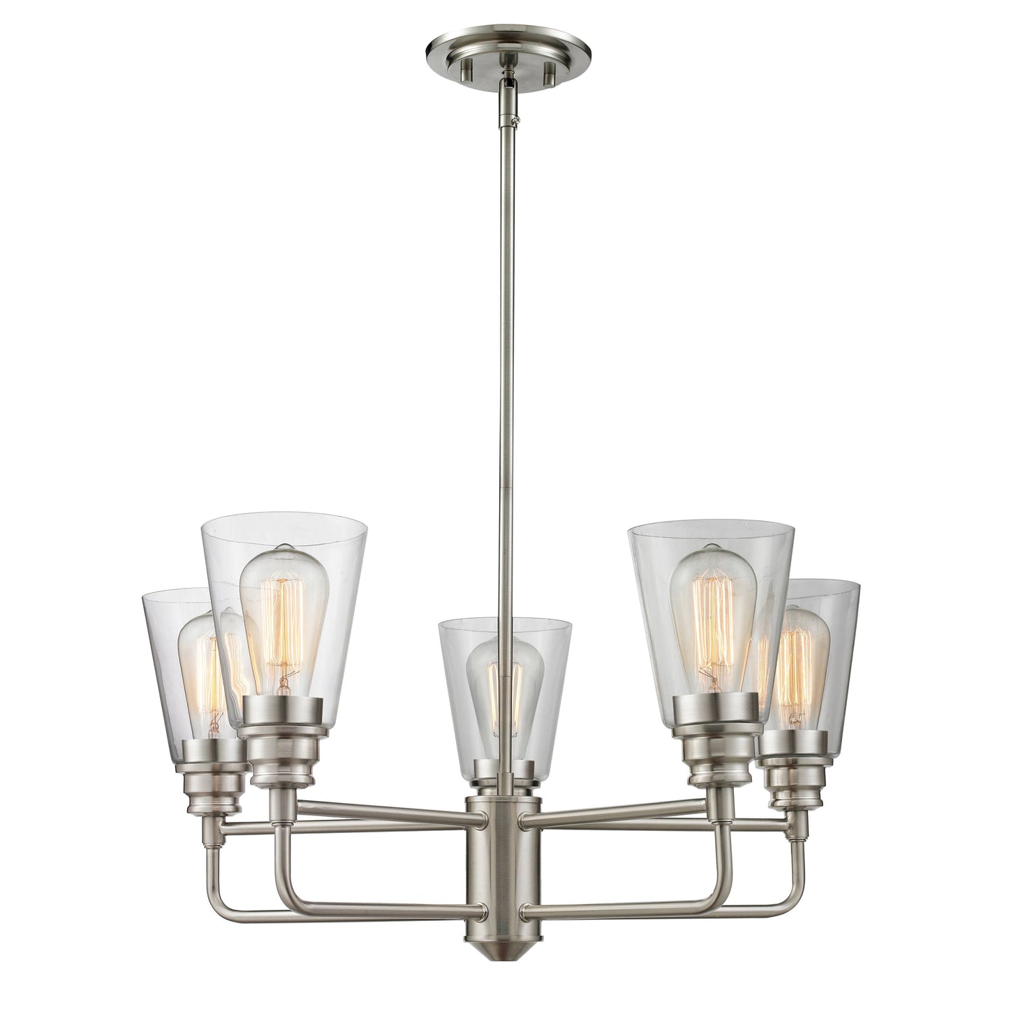 Avery Home Lighting Annora 5-Light Brushed Nickel Clear Chandelier GIK4_J6MOH51